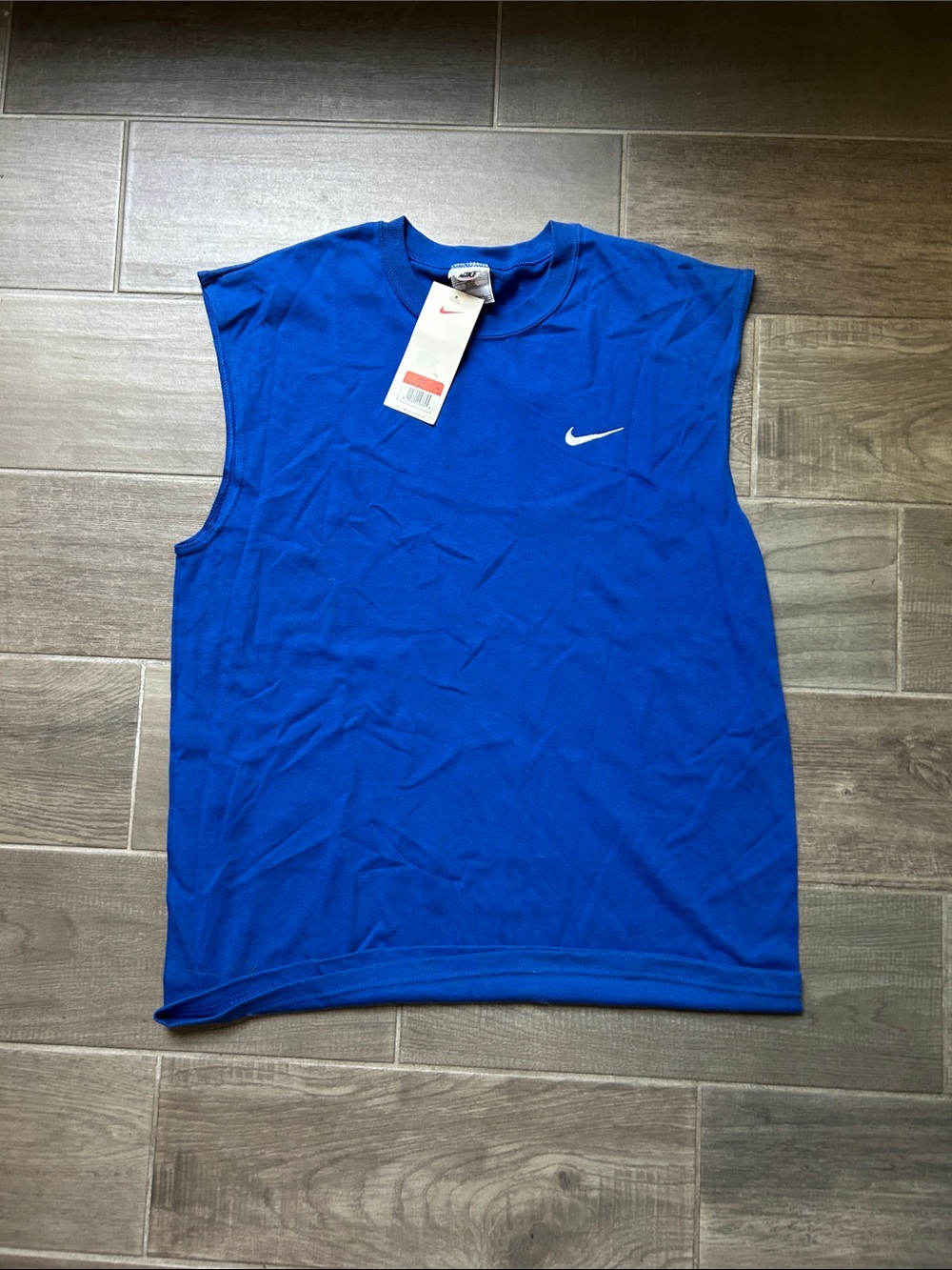 Nike Royal Blue Sleeveless Training Tank with White Swoosh